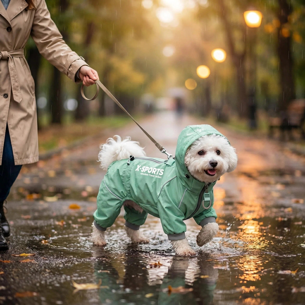 Waterproof Reflective Dog Raincoat with Hood