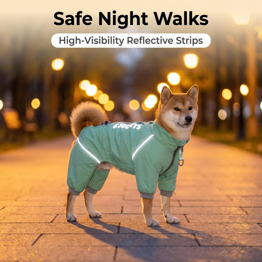 Waterproof Reflective Dog Raincoat with Hood