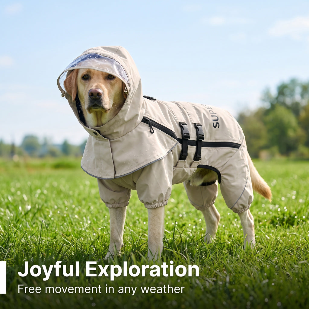 Waterproof Dog Raincoat with Detachable Hood