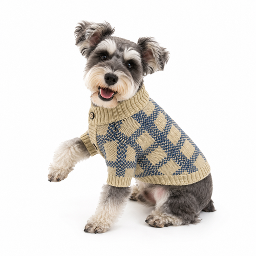 Classic Plaid Knit Dog Sweater