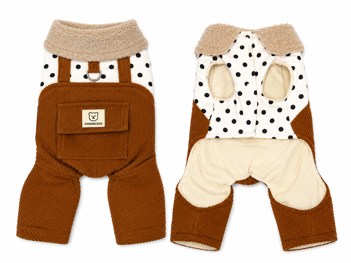 Winter Teddy Fleece Dog Jumpsuit