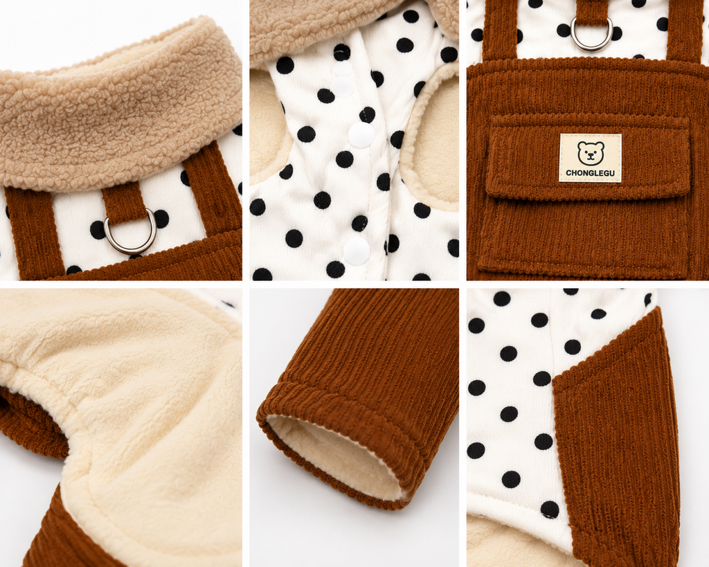 Winter Teddy Fleece Dog Jumpsuit