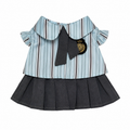 Striped Pet Dress with Pleated Skirt