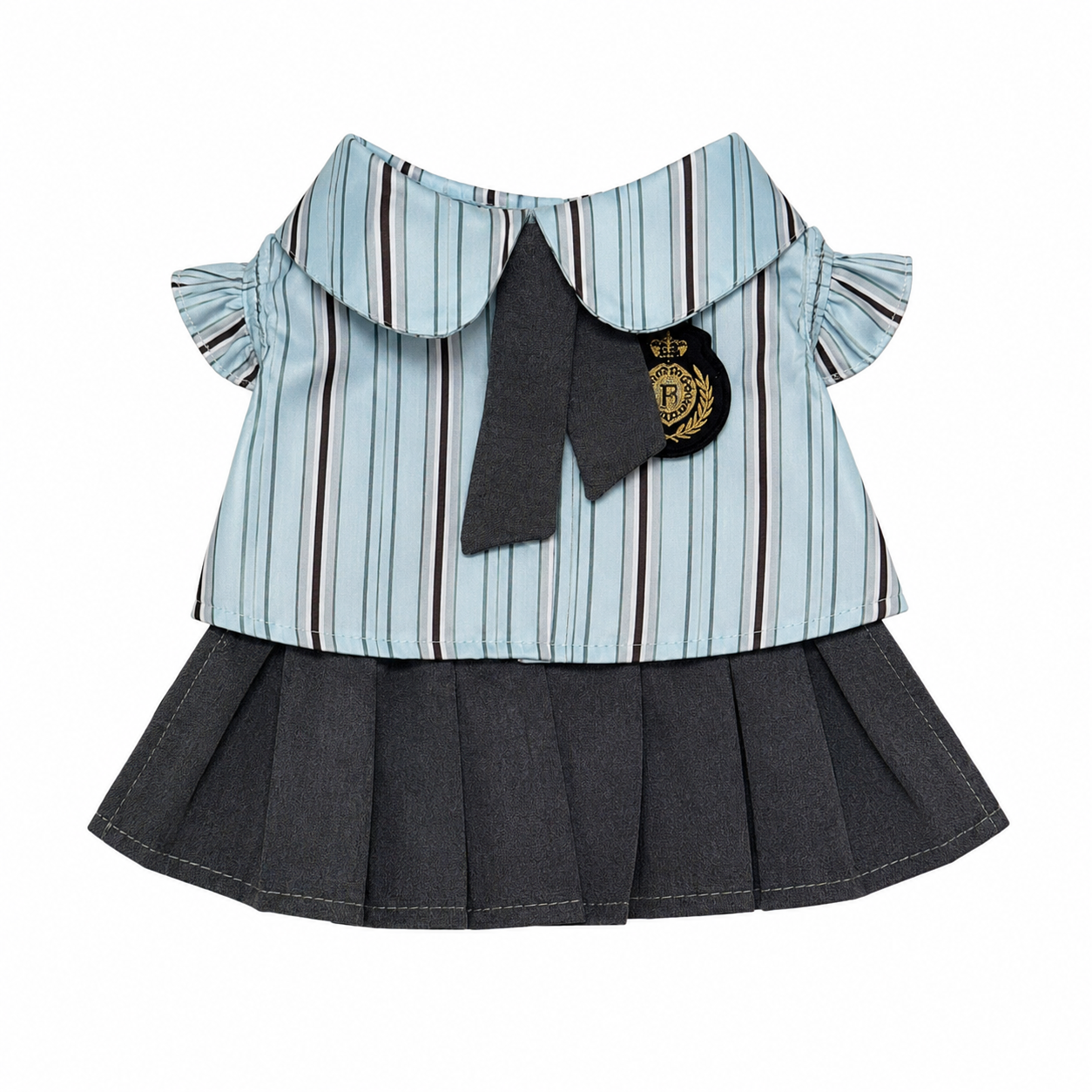 Striped Pet Dress with Pleated Skirt