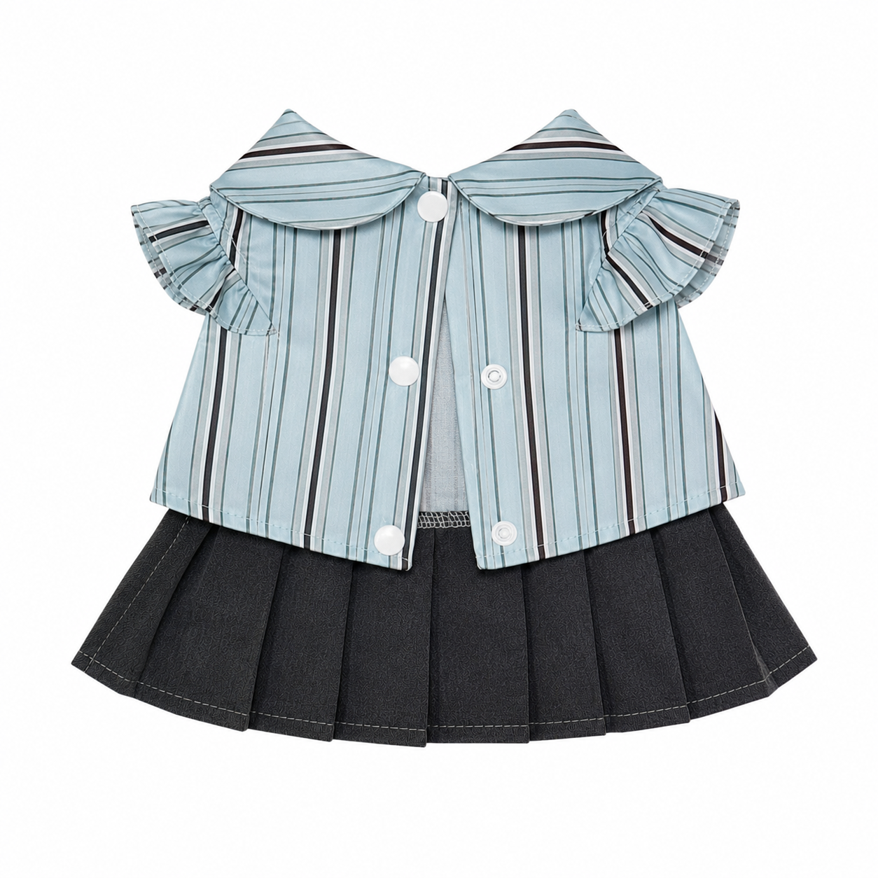 Striped Pet Dress with Pleated Skirt