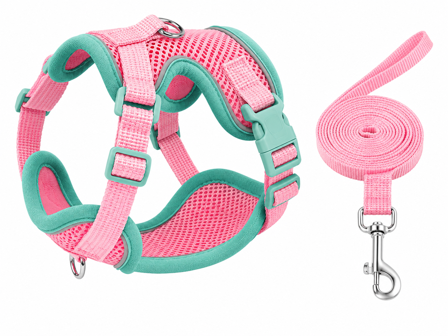 Breathable Mesh Dog Harness & Leash Set