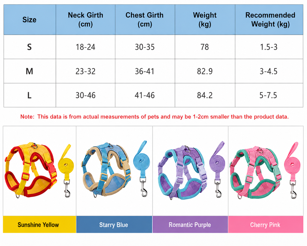 Breathable Mesh Dog Harness & Leash Set