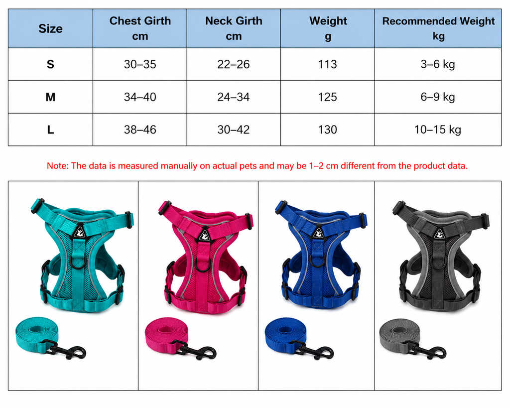 Adjustable Harness & Leash Set for Small & Medium Pets